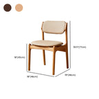 Rustic Open Back Wooden Faux Leather Dining Chair Set of 2