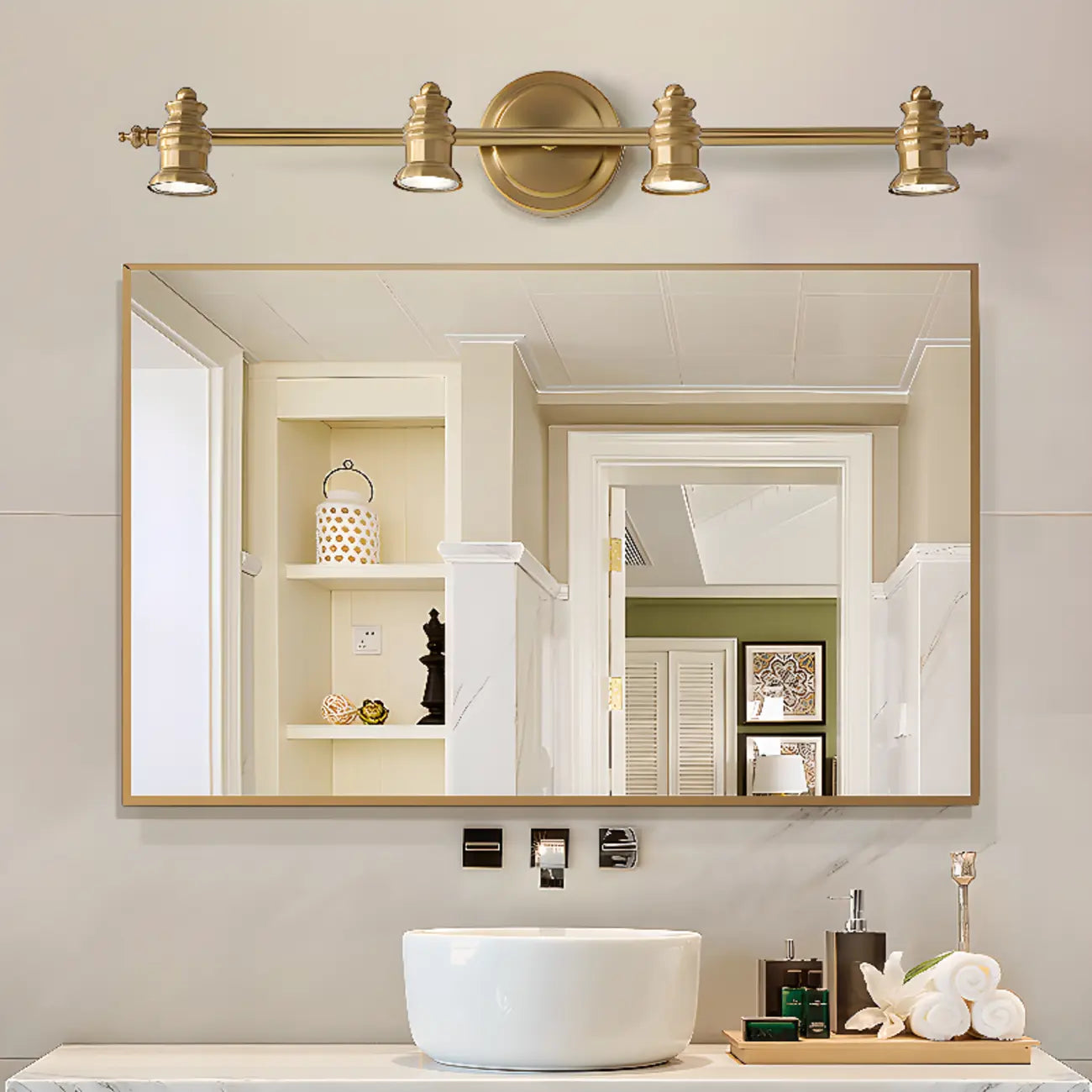 Bathroom Industrial Vanity Mirror Light in Geometric Style