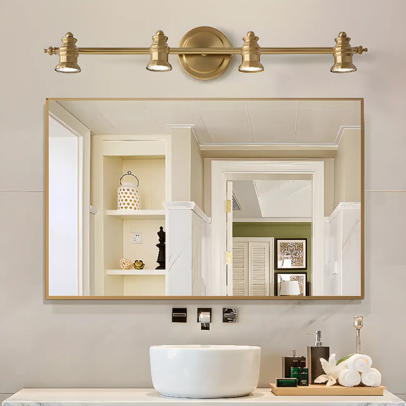 Bathroom Industrial Vanity Mirror Light in Geometric Style