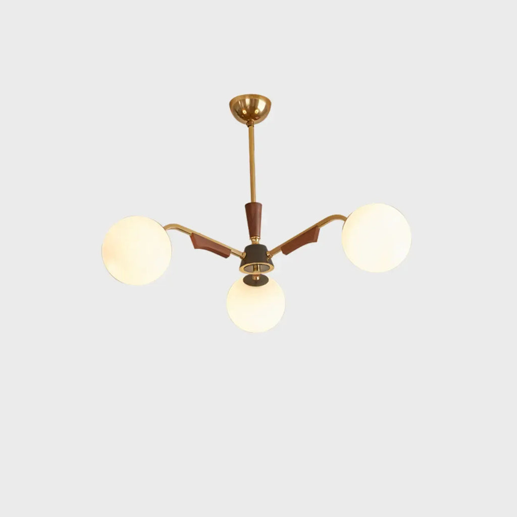 Modern White Glass Ball Chandelier with Adjustable Length