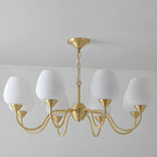 8-light Vintage Gold Brass Chandelier Adjustable Hanging Length