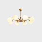 Modern White Glass Ball Chandelier with Adjustable Length