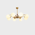 Modern White Glass Ball Chandelier with Adjustable Length