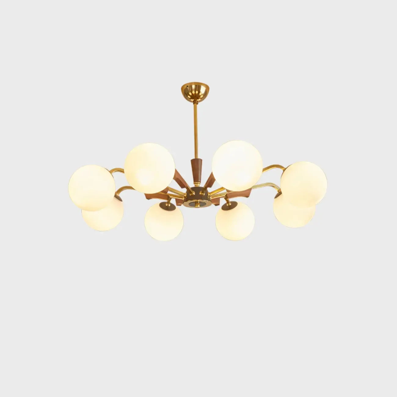 Modern White Glass Ball Chandelier with Adjustable Length