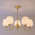 8-light Vintage Gold Brass Chandelier Adjustable Hanging Length