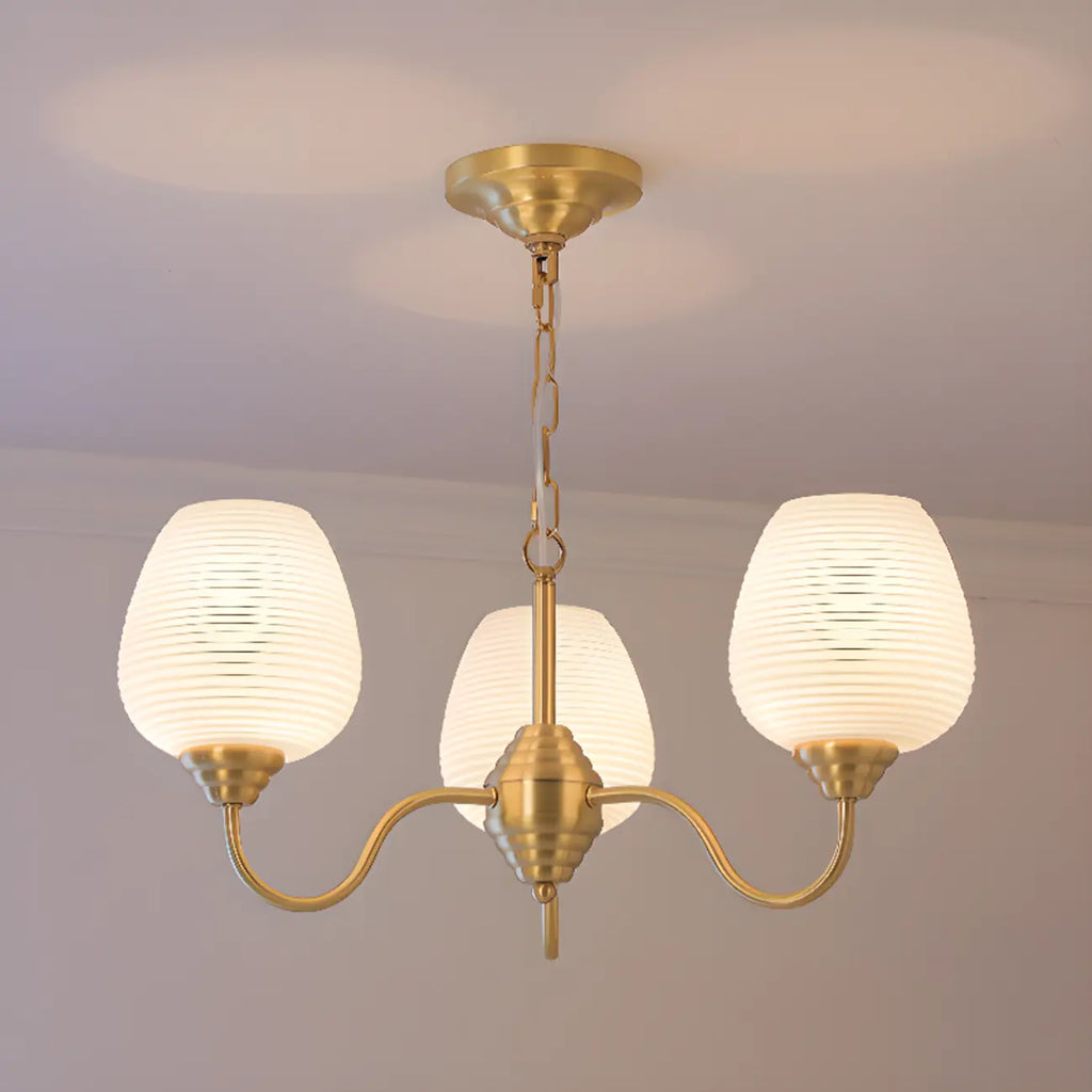 8-light Vintage Gold Brass Chandelier Adjustable Hanging Length