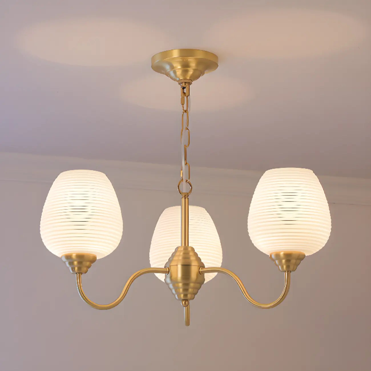 8-light Vintage Gold Brass Chandelier Adjustable Hanging Length
