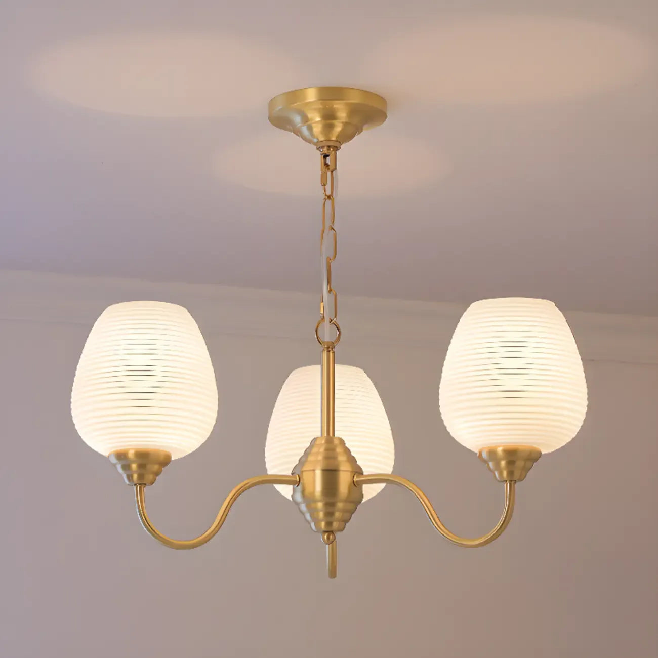 8-light Vintage Gold Brass Chandelier Adjustable Hanging Length