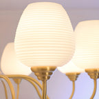 8-light Vintage Gold Brass Chandelier Adjustable Hanging Length