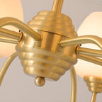 8-light Vintage Gold Brass Chandelier Adjustable Hanging Length