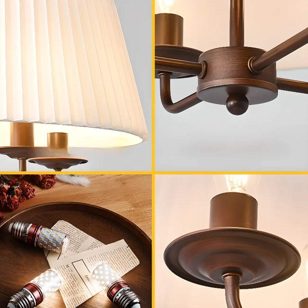 Modern Fabric Drum Chandelier with Adjustable Hanging Length
