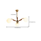 Modern White Glass Ball Chandelier with Adjustable Length