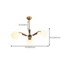 Modern White Glass Ball Chandelier with Adjustable Length