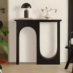 Modern Narrow Wooden Console Table with Arched Base
