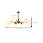 Modern White Glass Ball Chandelier with Adjustable Length