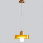 Elegant Cream Glass Round LED Pendant Lamp for Bedside