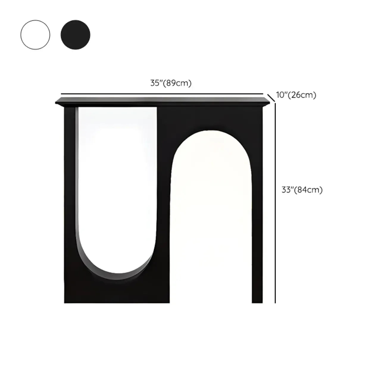Modern Narrow Wooden Console Table with Arched Base