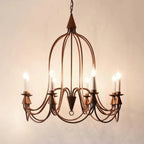 Vintage Curved Metal Chandelier with Adjustable Height