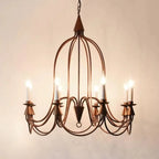 Vintage Curved Metal Chandelier with Adjustable Height