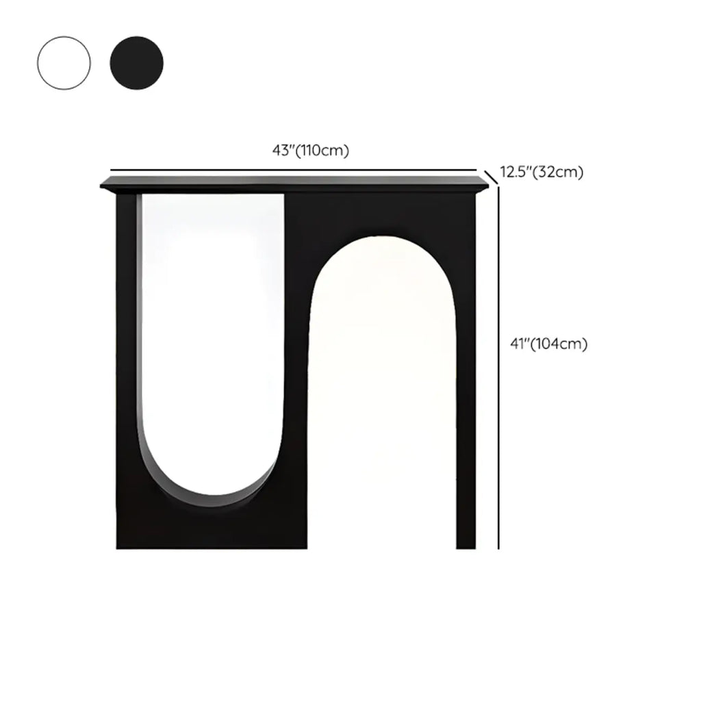 Modern Narrow Wooden Console Table with Arched Base