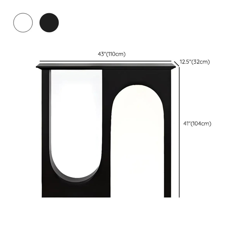 Modern Narrow Wooden Console Table with Arched Base