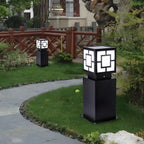 Classic Black Solar LED Outdoor Bollard Lighting for Landscape Pathway
