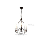 Vintage Curved Metal Chandelier with Adjustable Height