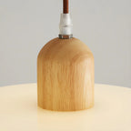 Elegant Cream Glass Round LED Pendant Lamp for Bedside