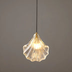 Artistic Ginkgo Clear Glass LED Pendant Light for Living Room