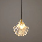 Artistic Ginkgo Clear Glass LED Pendant Light for Living Room