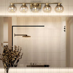Classic Brass Vanity Lights with Transparent Ball Shade