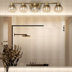 Classic Brass Vanity Lights with Transparent Ball Shade