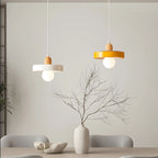 Elegant Cream Glass Round LED Pendant Lamp for Bedside