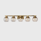 Classic Brass Vanity Lights with Transparent Ball Shade
