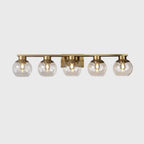 Classic Brass Vanity Lights with Transparent Ball Shade