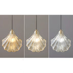 Artistic Ginkgo Clear Glass LED Pendant Light for Living Room