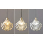 Artistic Ginkgo Clear Glass LED Pendant Light for Living Room