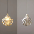Artistic Ginkgo Clear Glass LED Pendant Light for Living Room
