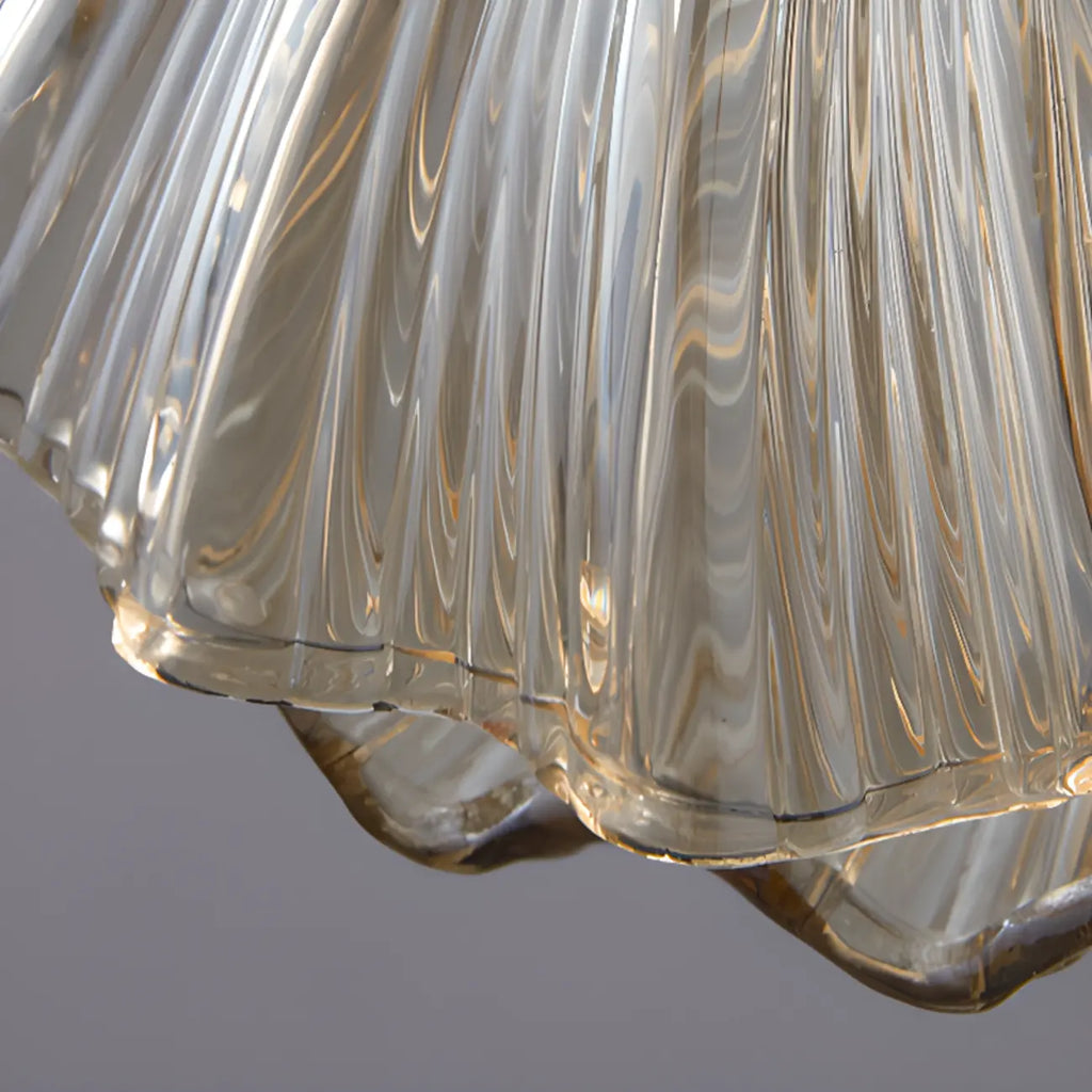 Artistic Ginkgo Clear Glass LED Pendant Light for Living Room