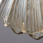 Artistic Ginkgo Clear Glass LED Pendant Light for Living Room