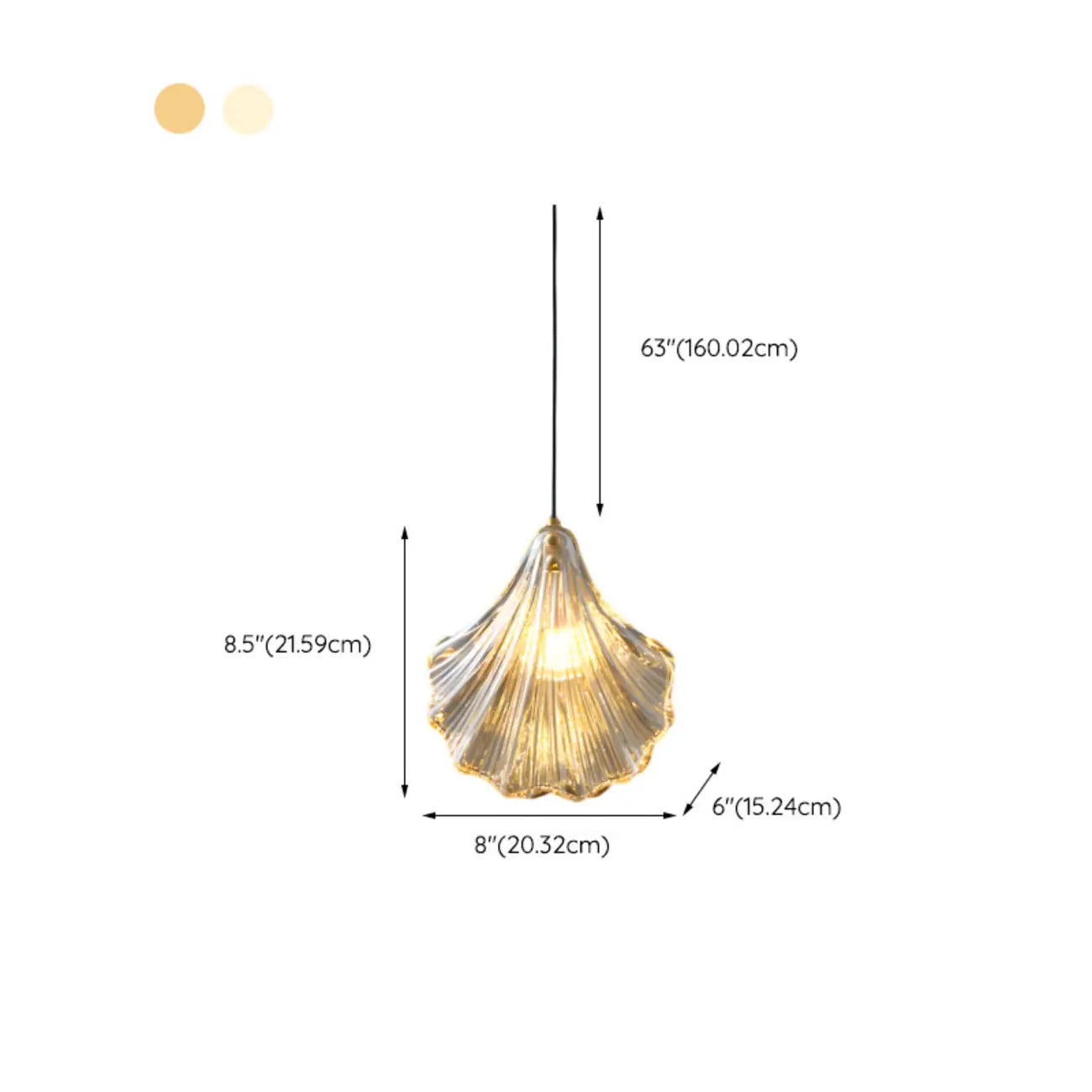 Artistic Ginkgo Clear Glass LED Pendant Light for Living Room