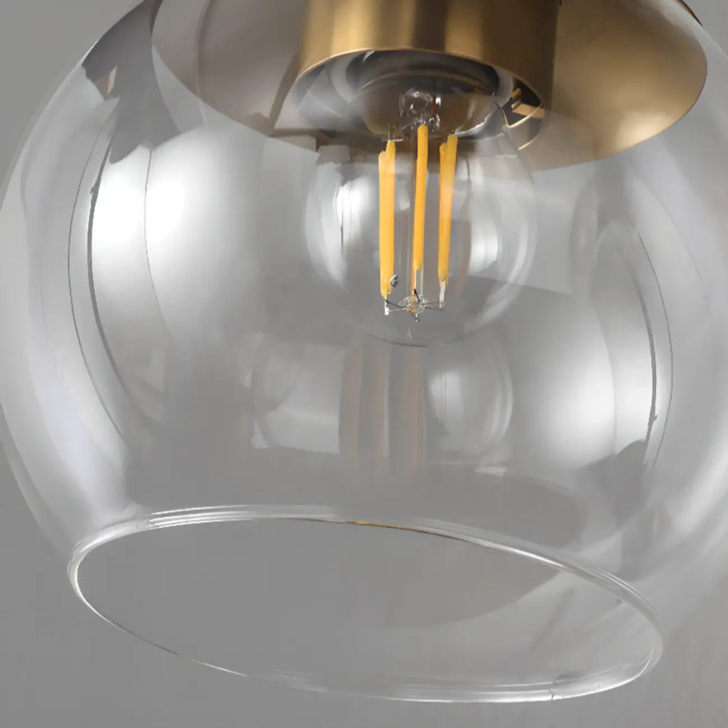 Classic Brass Vanity Lights with Transparent Ball Shade