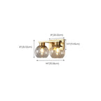 Classic Brass Vanity Lights with Transparent Ball Shade