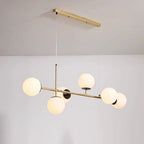 6 Light Glass Globe Island Pendant Light with Adjustable Length
