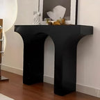 Scandinavian Black Wooden Console Table with Sled Base