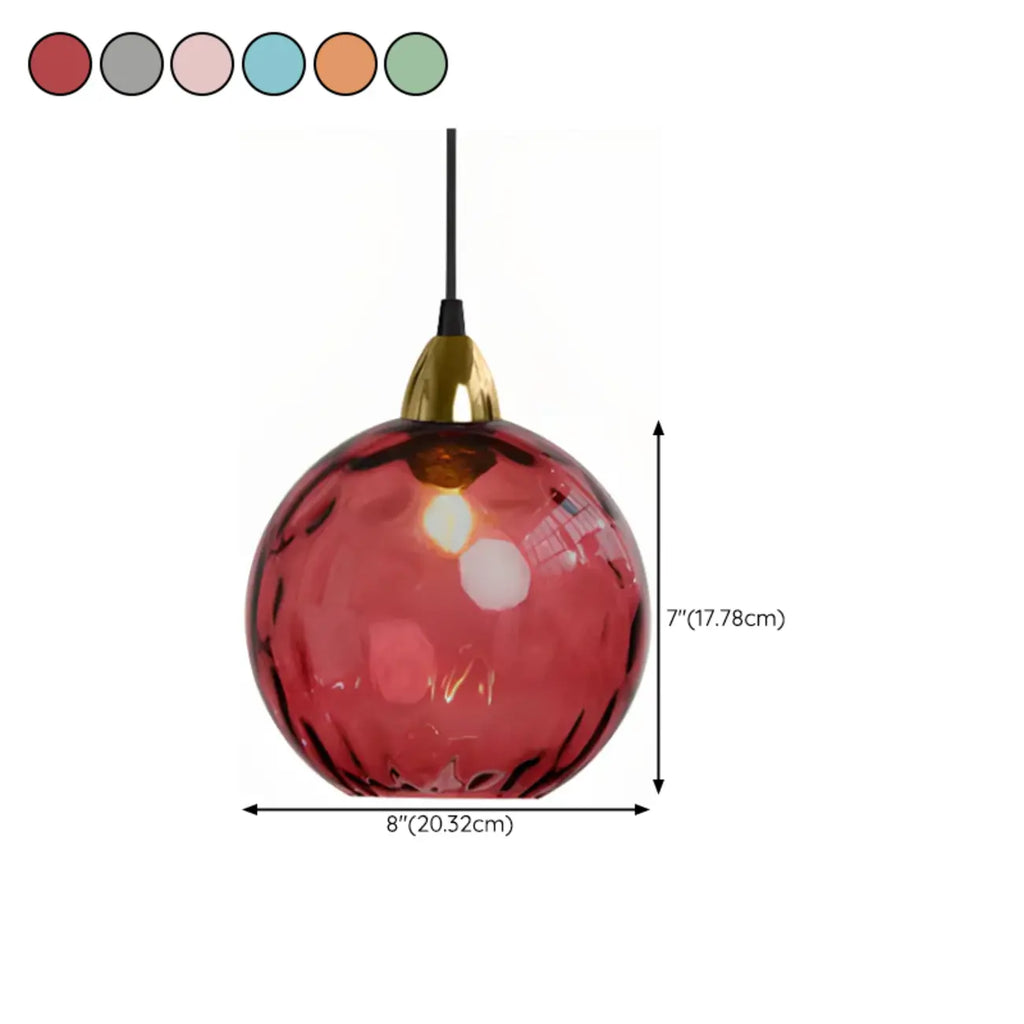 Artistic Stained Glass Globe Pendant Light for Dining Room