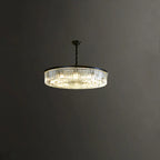 Adjustable Black Round Modern Crystal Chandelier
