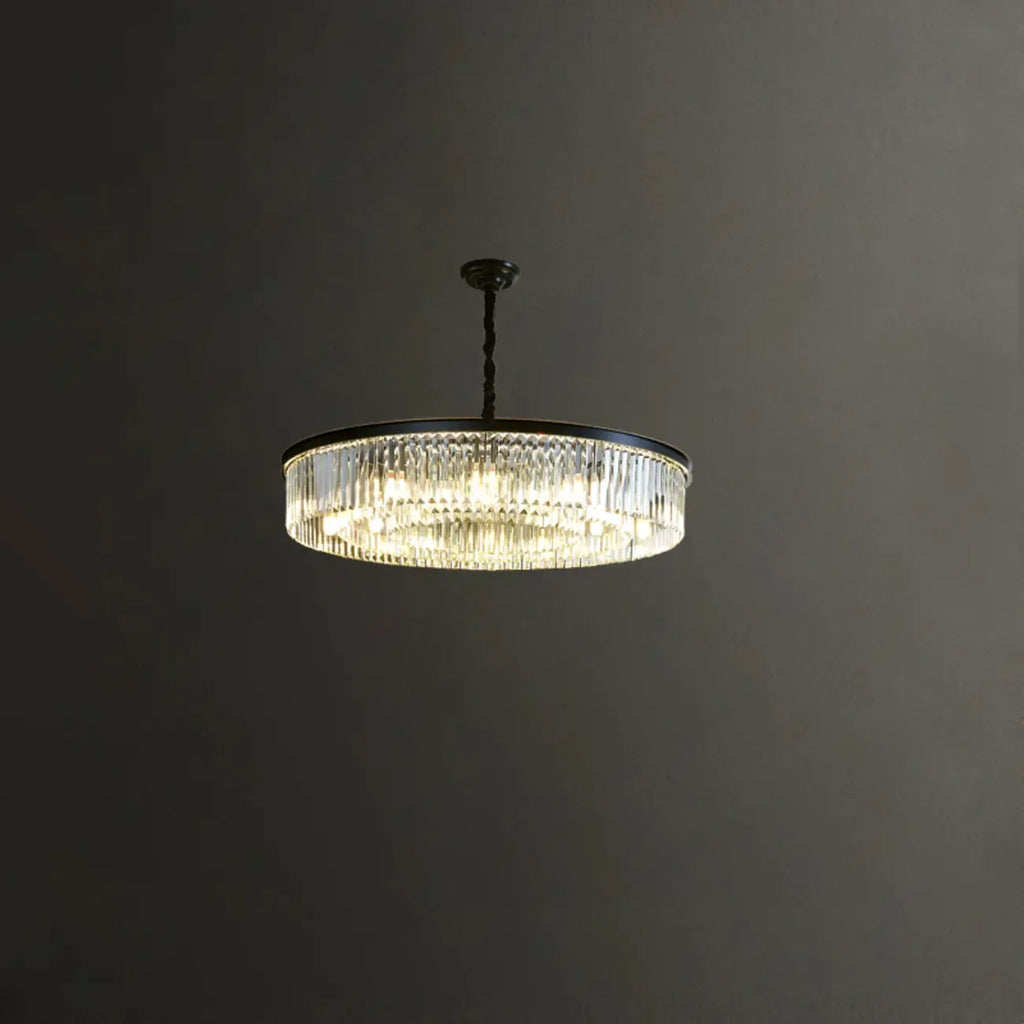 Adjustable Black Round Modern Crystal Chandelier