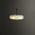 Adjustable Black Round Modern Crystal Chandelier