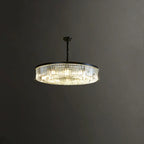 Adjustable Black Round Modern Crystal Chandelier